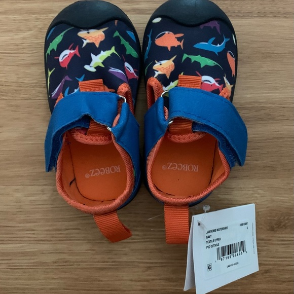 Robeez Kids Shark Adventure Water Shoes - Blue and Orange - Picture 1 of 6